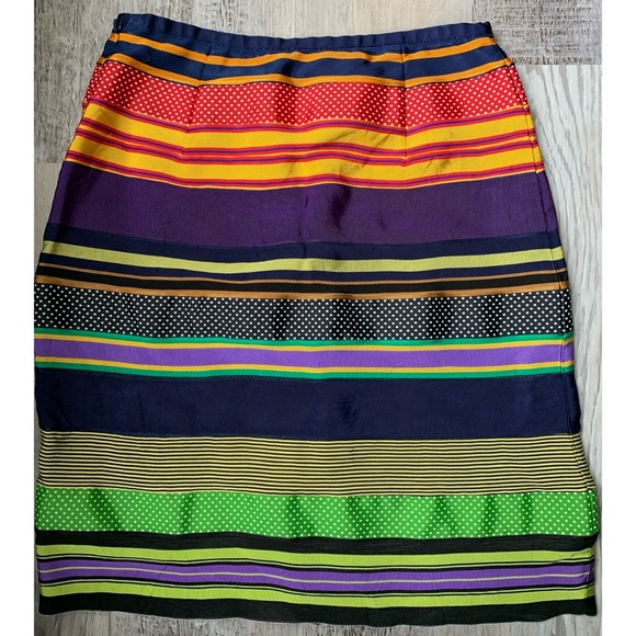 J. McLaughlin : multicolored ribbon zippered skirt - Picture 10 of 16